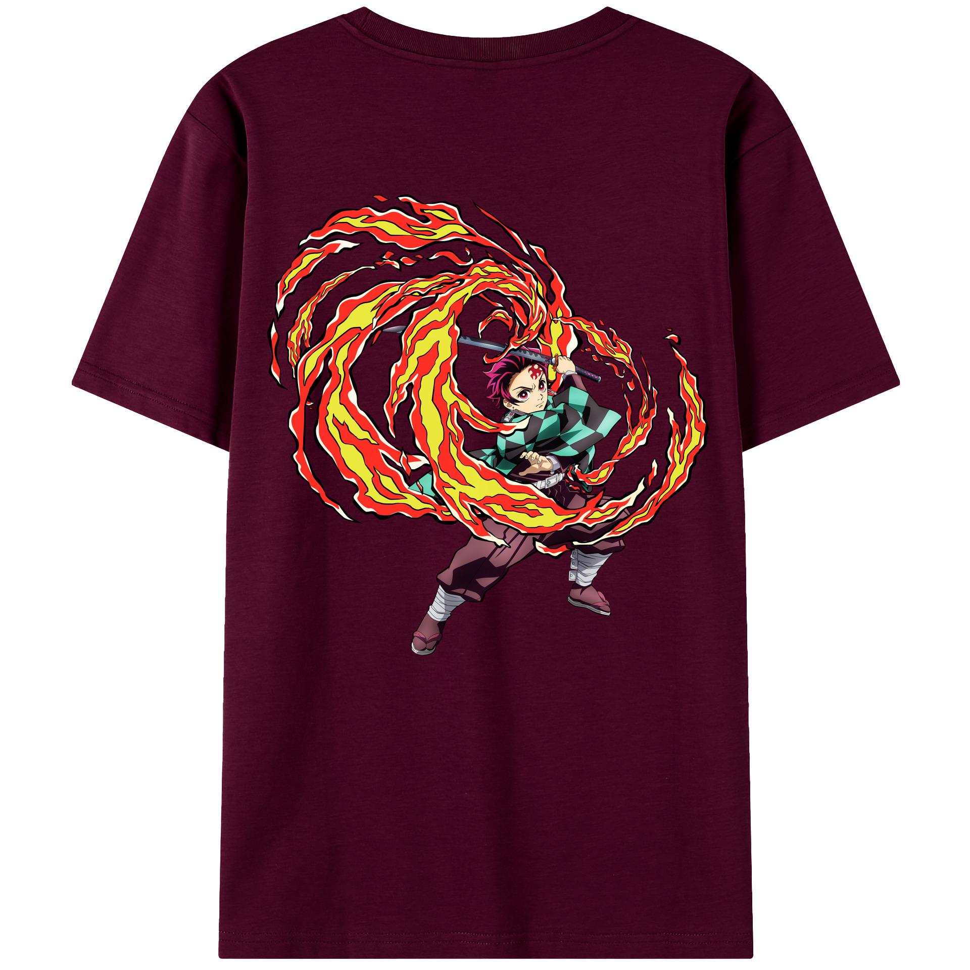 （画像用） 鬼滅の刃 竈門 炭治郎／かまど たんじろう Kamado Tanjirou レディース半袖Tシャツ(バックプリント)